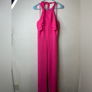 Bebe halter neck body suit pink in size 14